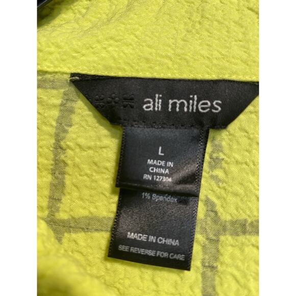 Ali Miles Textured Windowpane Tunic with Standing Wired Button Down Top Size L - Picture 2 of 6